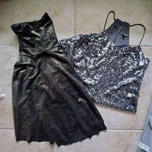 Metallic Dress Lot Silver and Gold NWT Free People Express